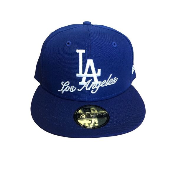 New Era Los Angeles Dodgers Dual Logo 59FIFTY Fitted Hat Cap Size 7 1/2 - Picture 1 of 5